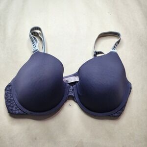 Victoria's Secret Purple Logo Strap T-Shirt Bra‎ Underwire 34C 374008-DEJ